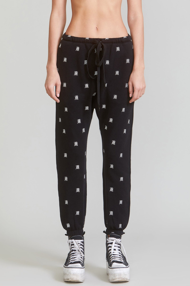 R13 R13 ALLOVER SWEATPANTS - BLACK outlook