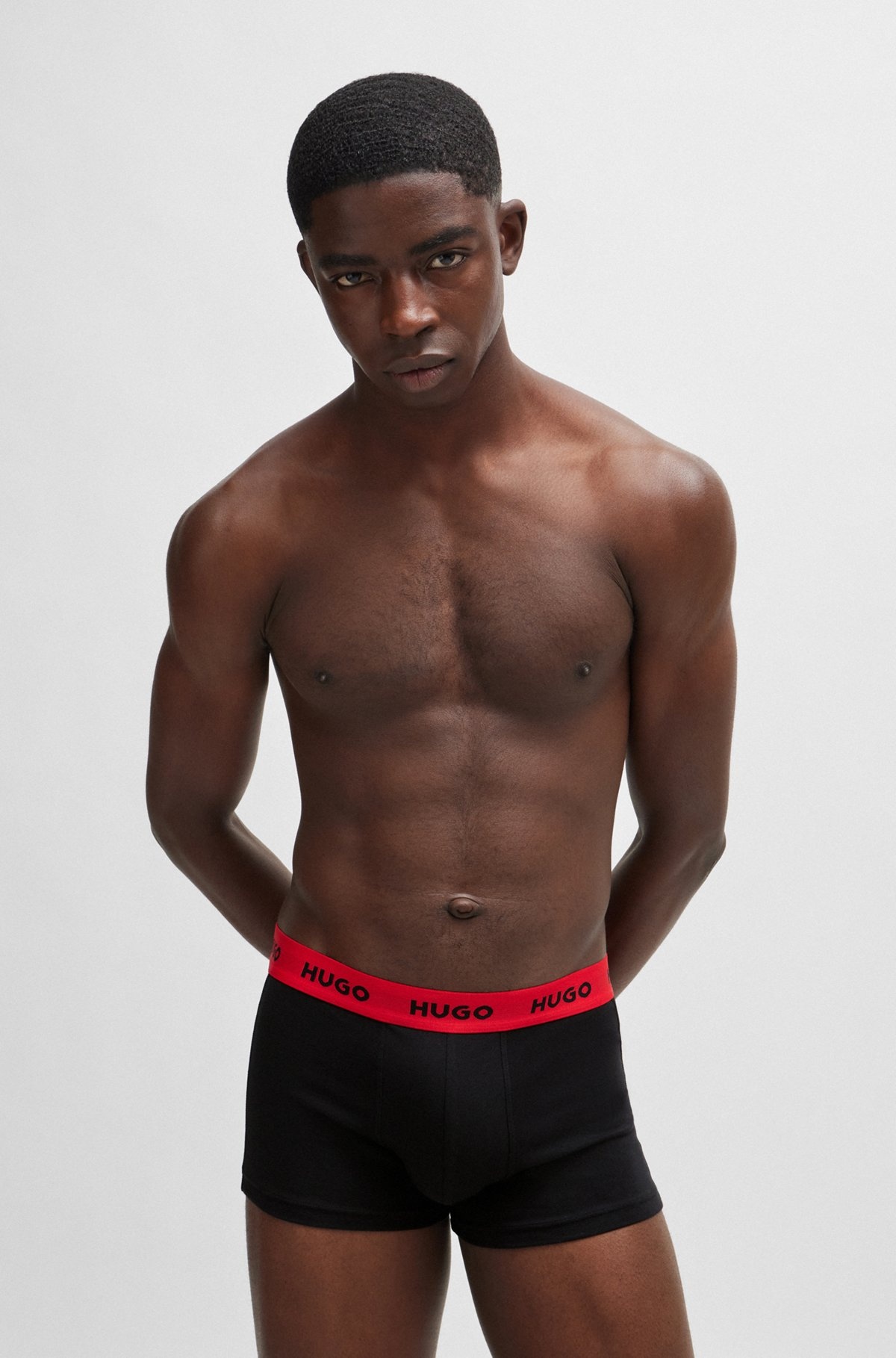 THREE-PACK OF STRETCH-COTTON TRUNKS WITH LOGO WAISTBANDS - 7