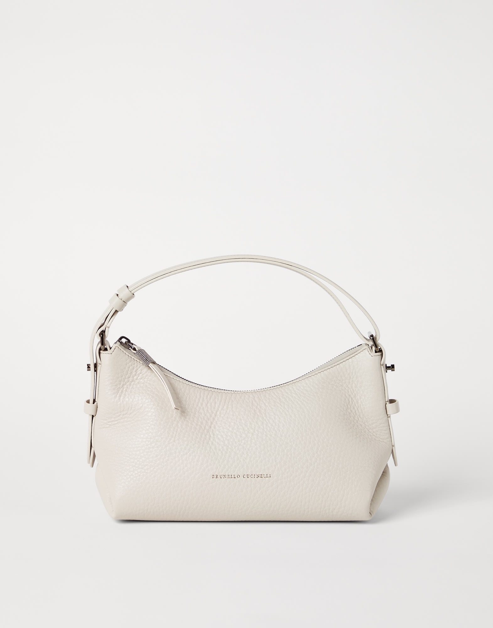 Texture calfskin hobo bag with monili - 1