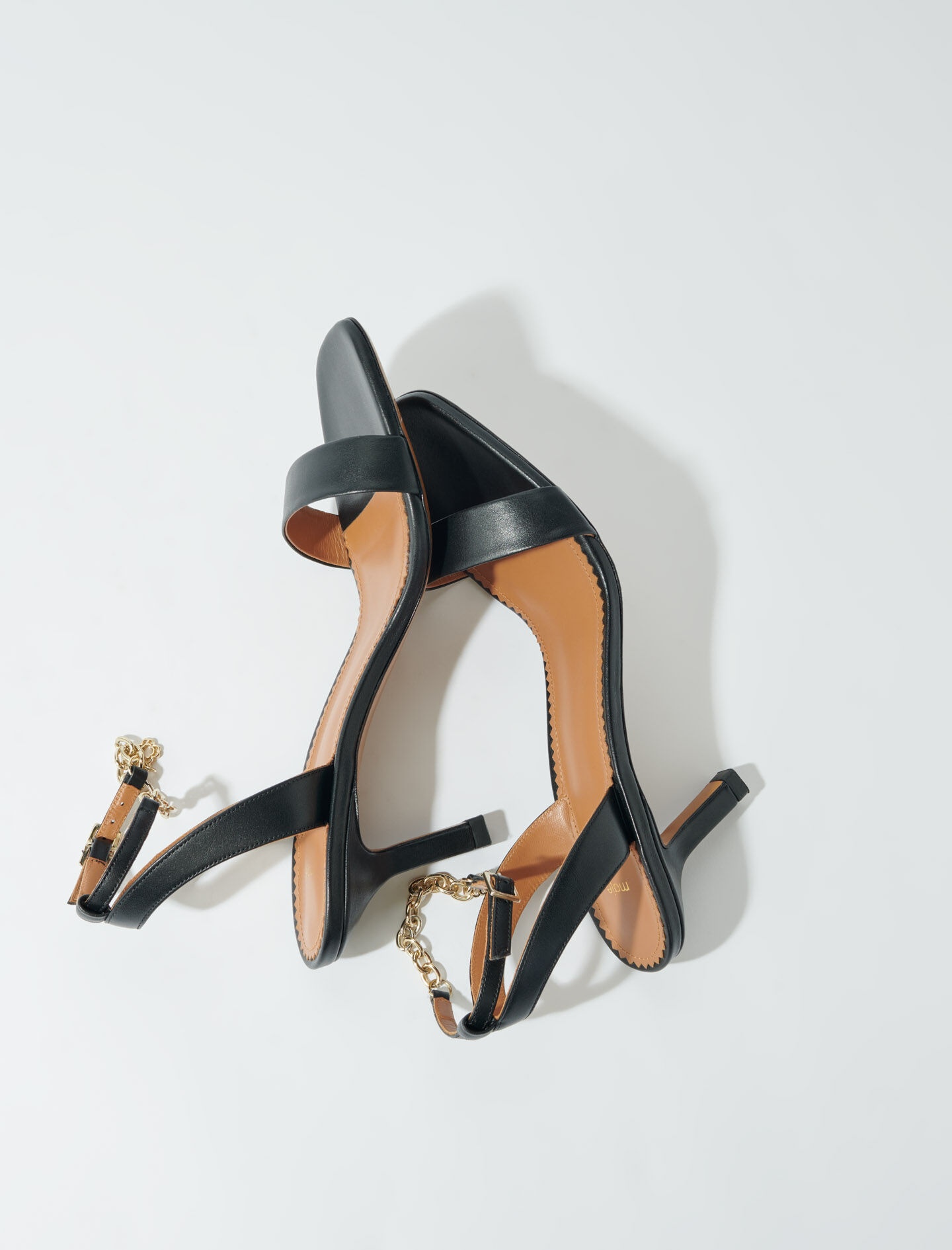 Leather sandals with heels - 5