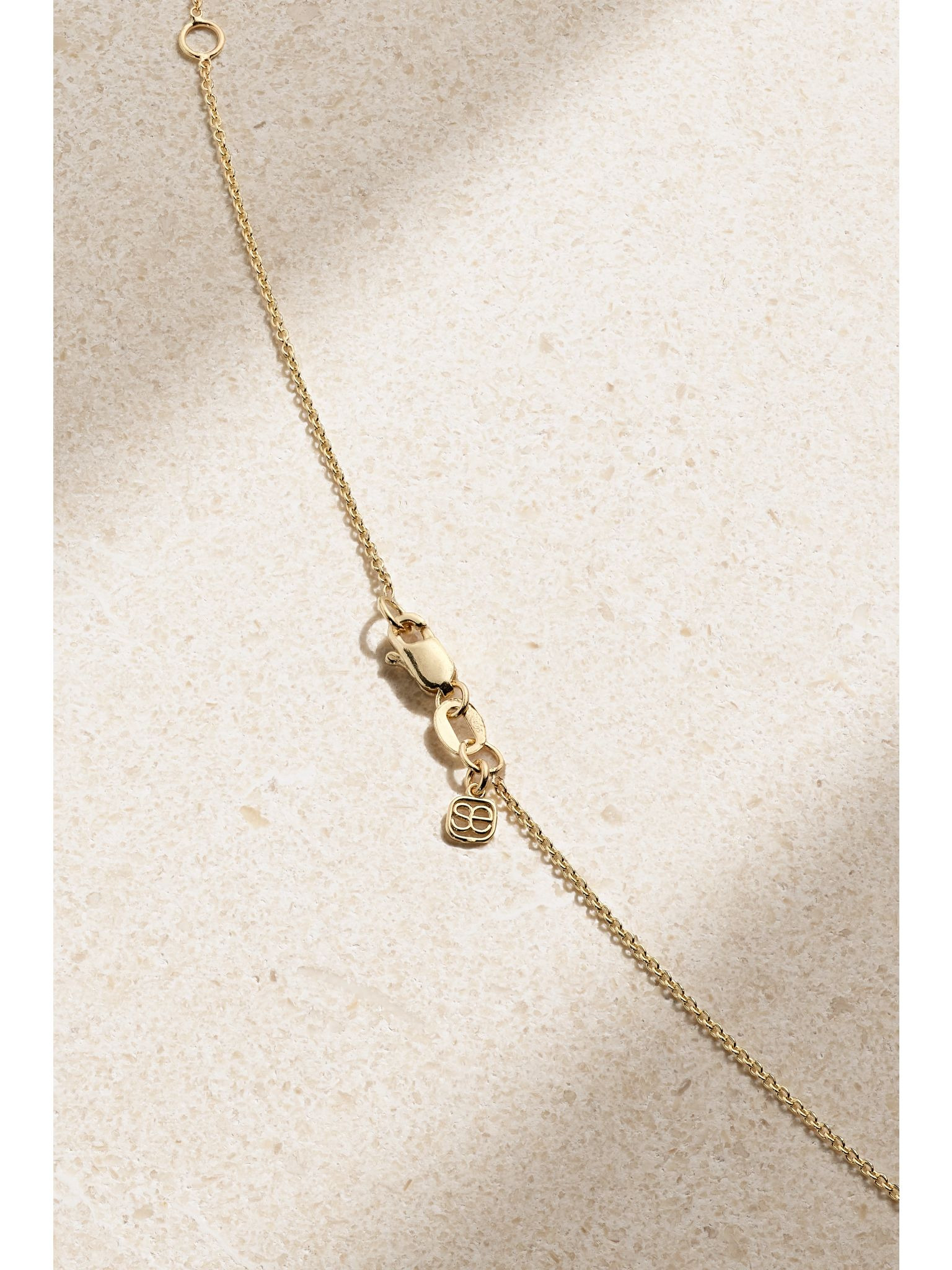 Large Monstera Leaf 14-karat gold diamond necklace Gold - 3