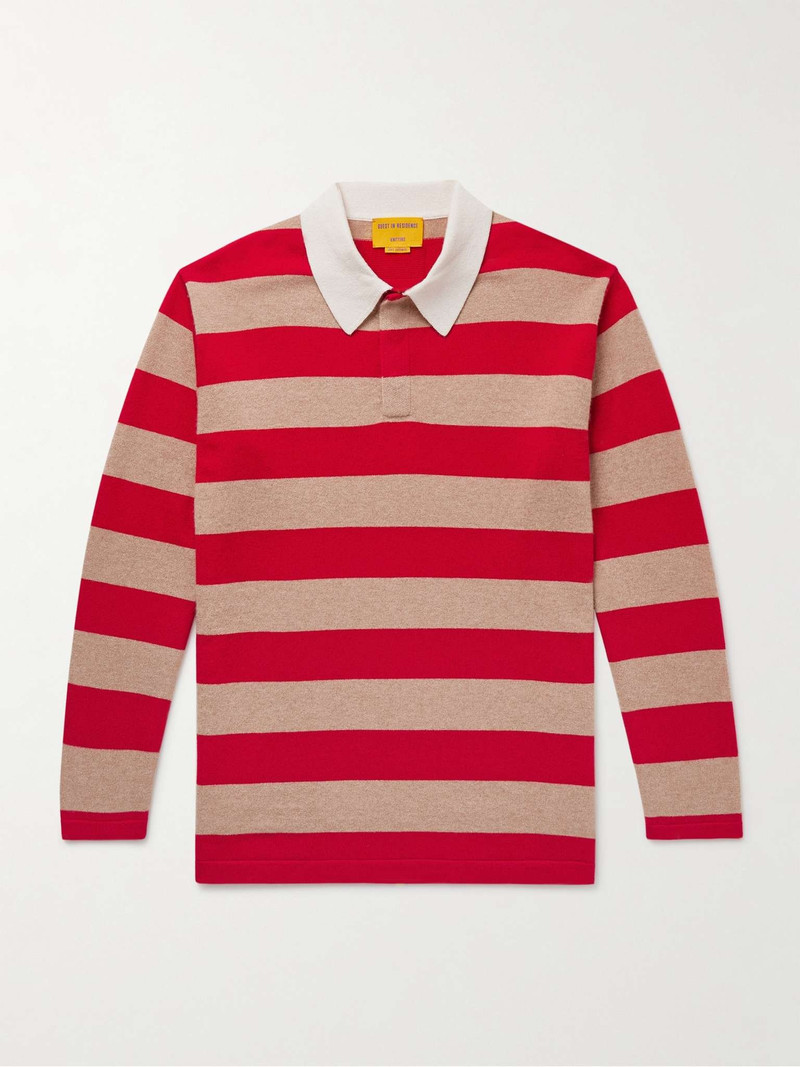 Rugby Striped Cashmere Polo Shirt 1
