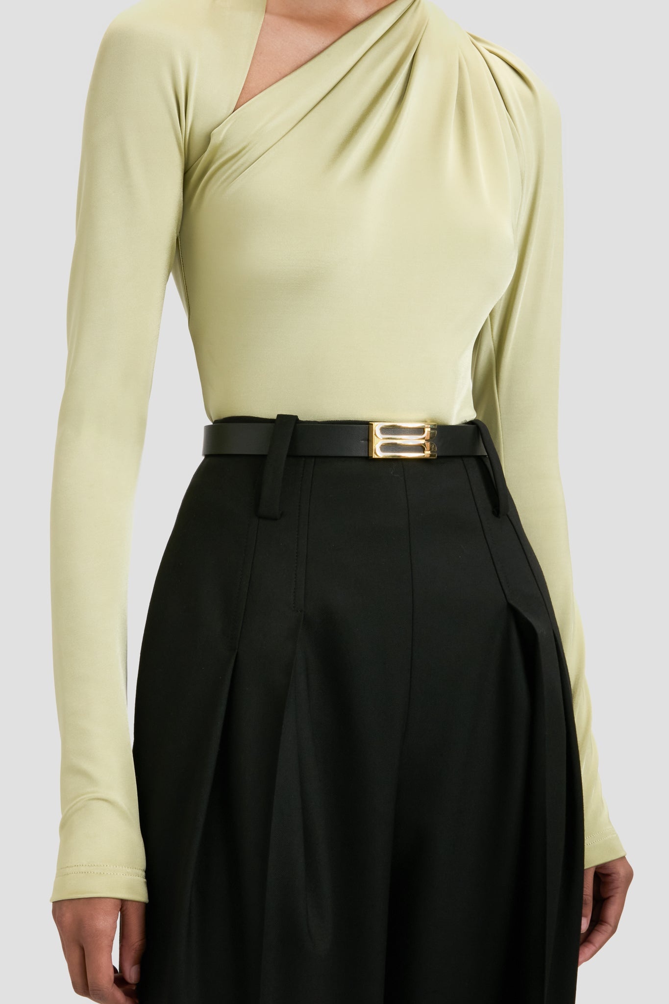Slash Neck Jersey Top In Pistachio - 3