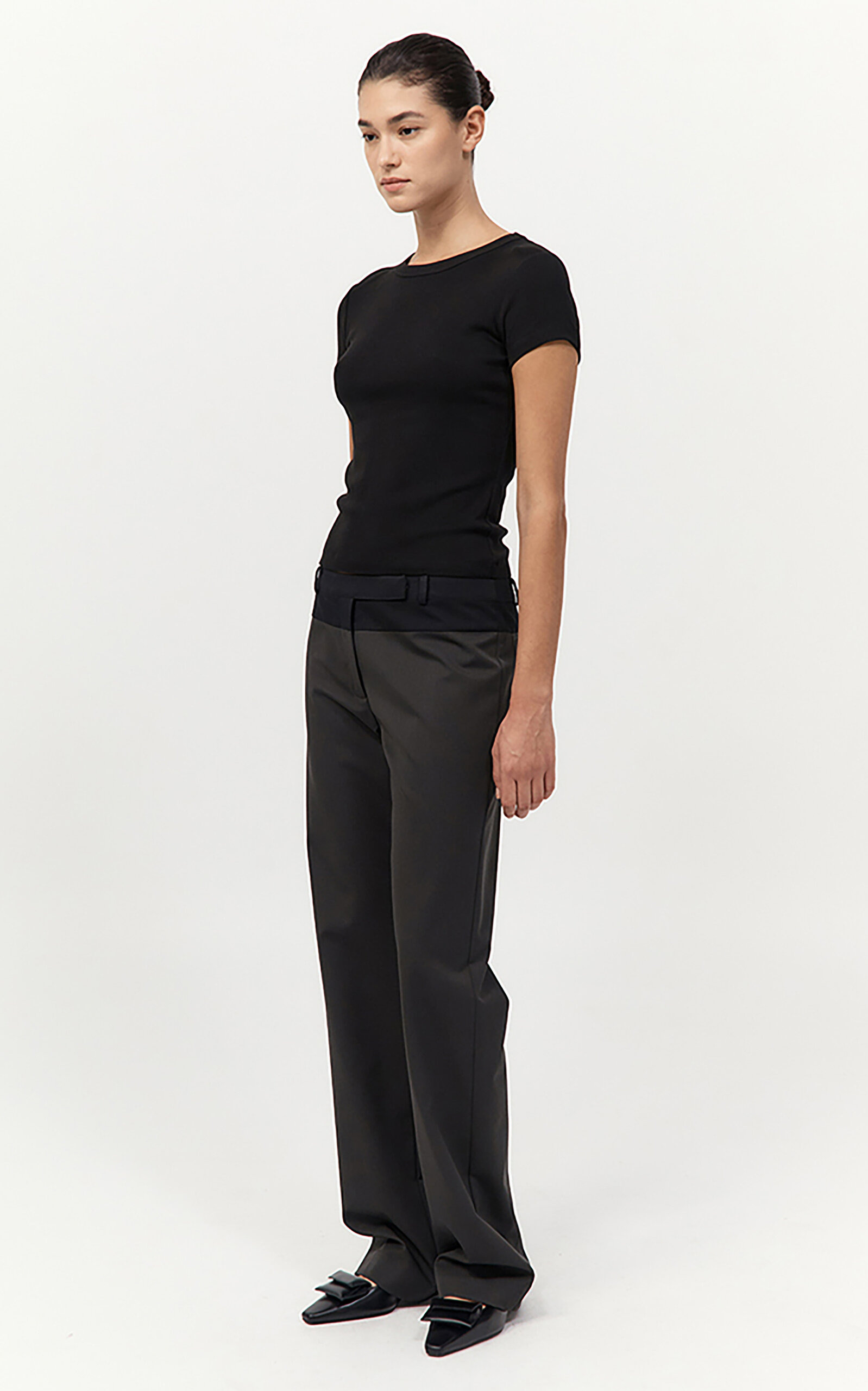Splice Paneled Wool-Blend Pants green - 4