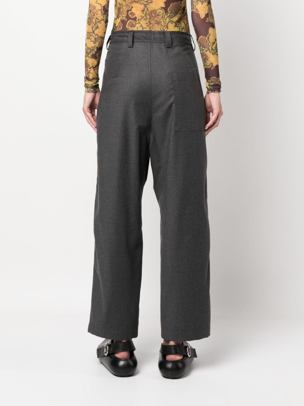 straight-leg wool trousers - 4