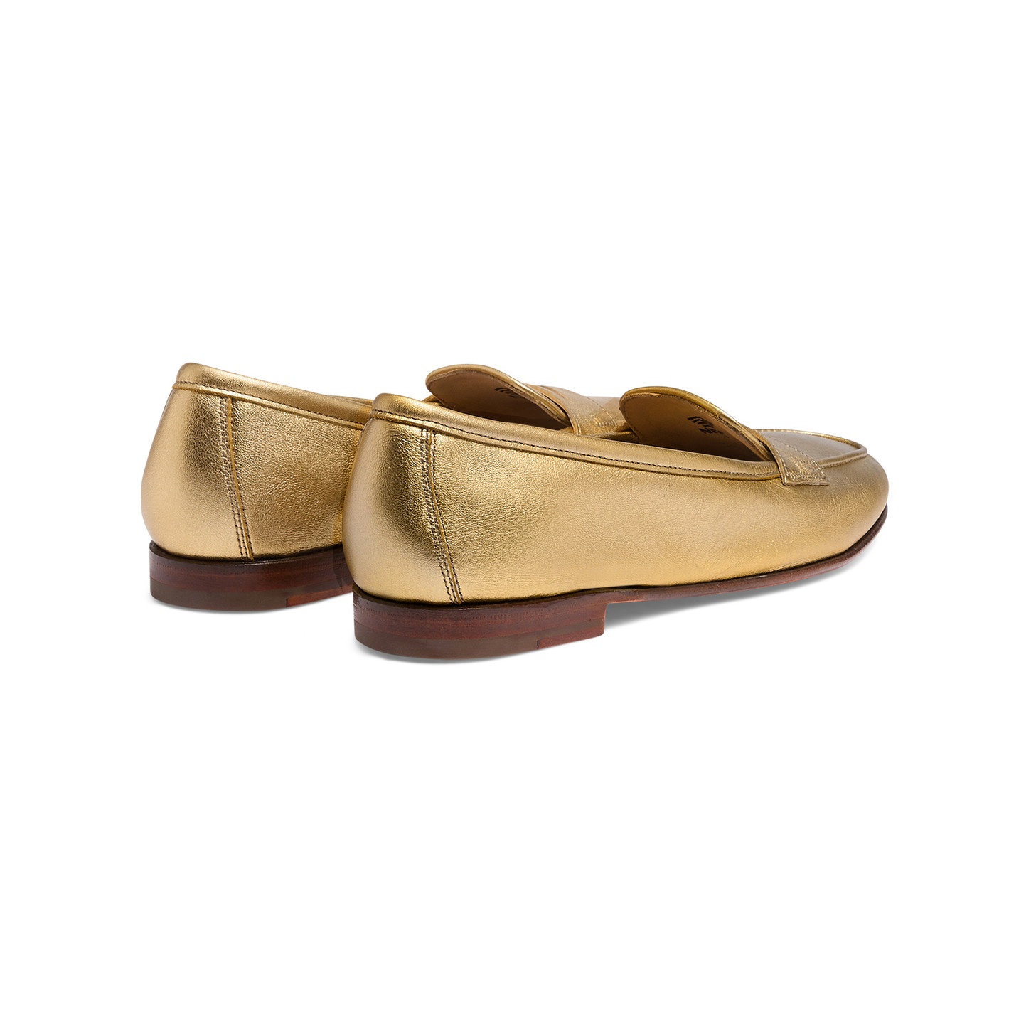 Women's gold laminated leather Carla loafer - 4