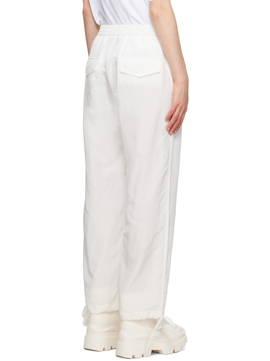 White Drawstring Trousers - 3