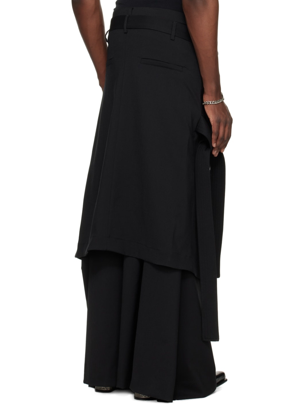 Black Apron Midi Skirt - 3