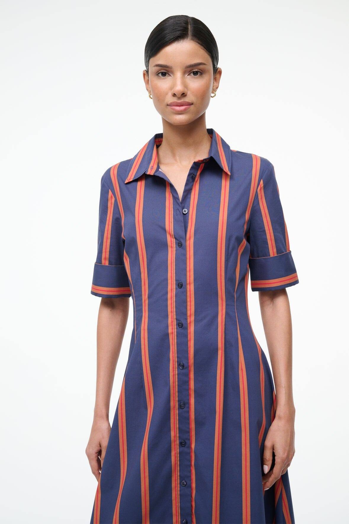 STAUD JOAN DRESS RAILROAD STRIPE - 2
