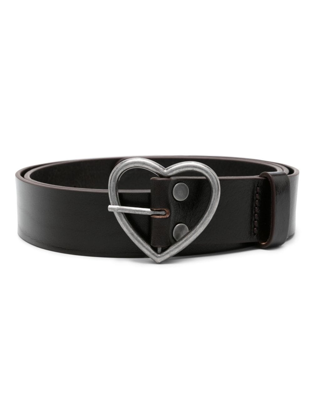 heart-buckle leather belt - 1