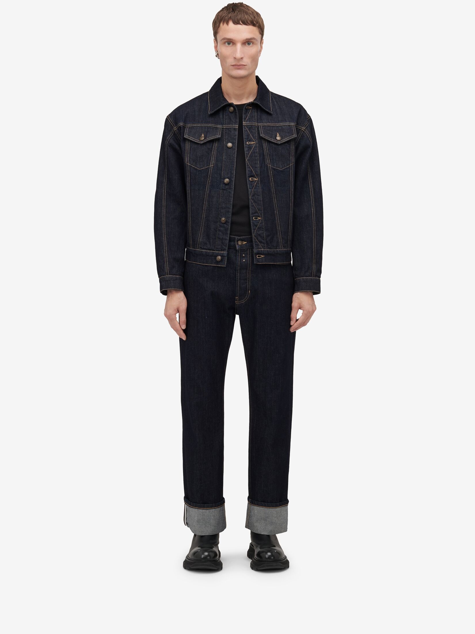 Men's Turn-up Jeans in Indigo - 2