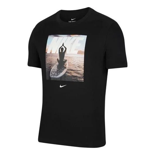 Nike Dri-fit Casual Sports Training Short Sleeve Black DA0656-010 - 1