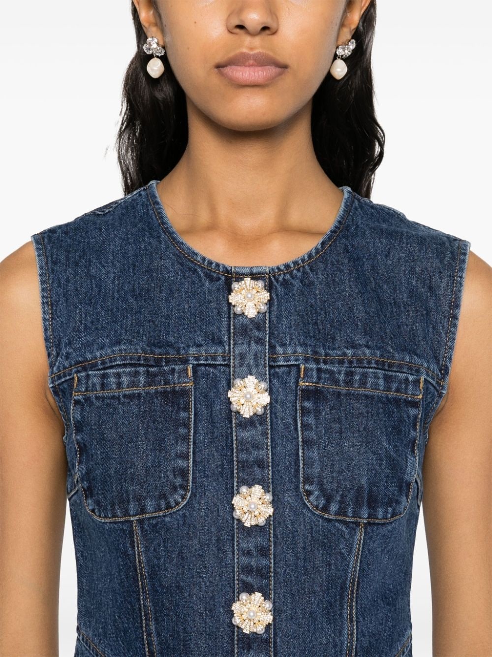 denim mini dress - 5