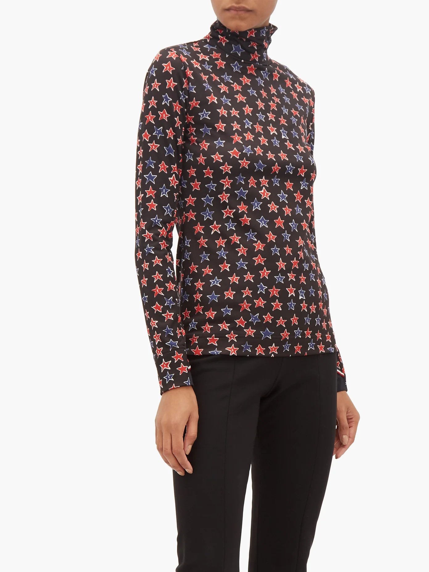 Star-print technical-jersey thermal top - 2