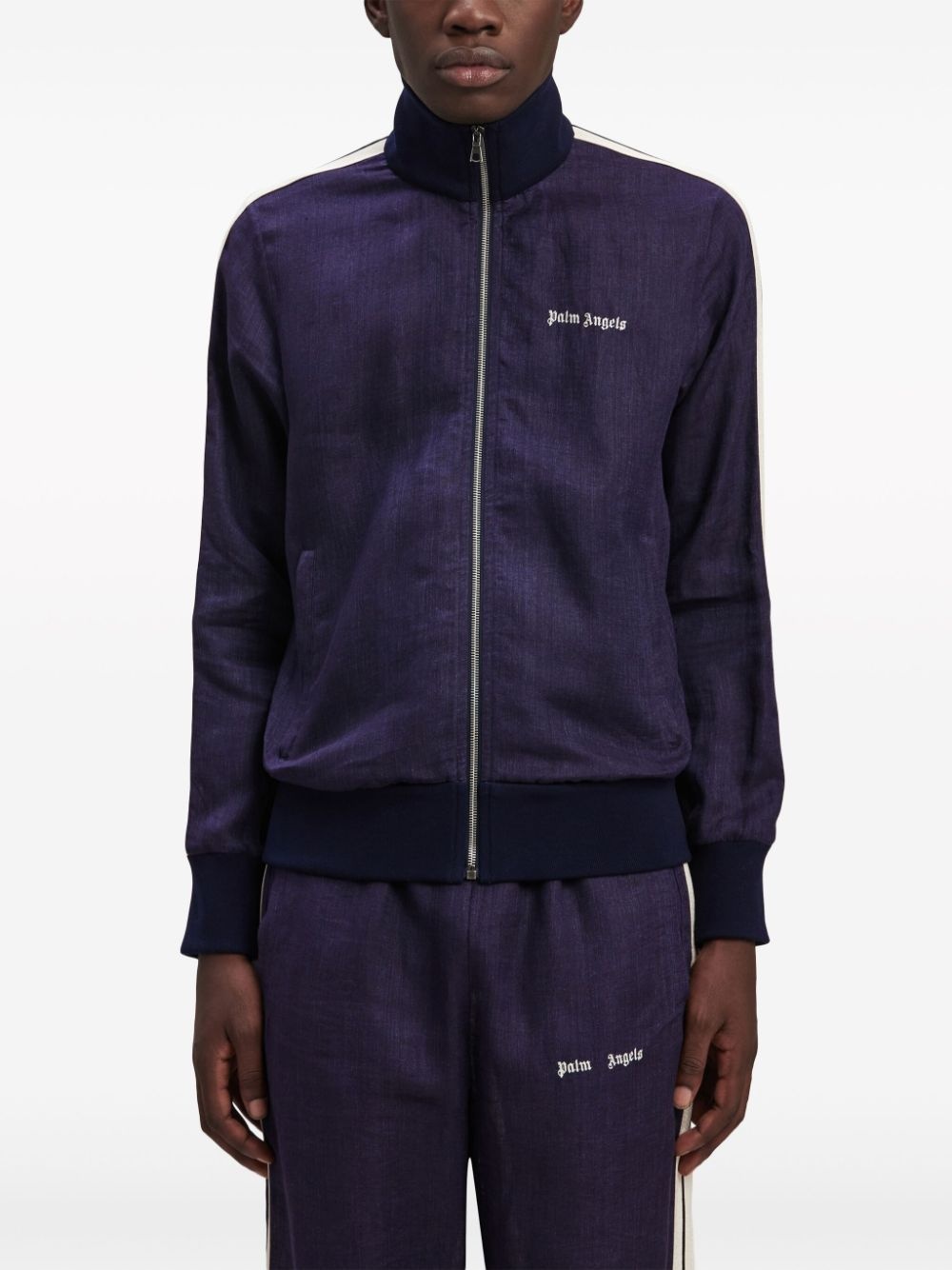 logo-embroidered track jacket - 3