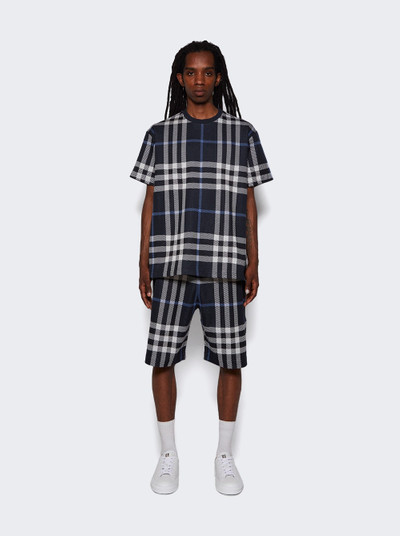 Burberry Check Cotton Jacquard Shorts White And Blue Check outlook