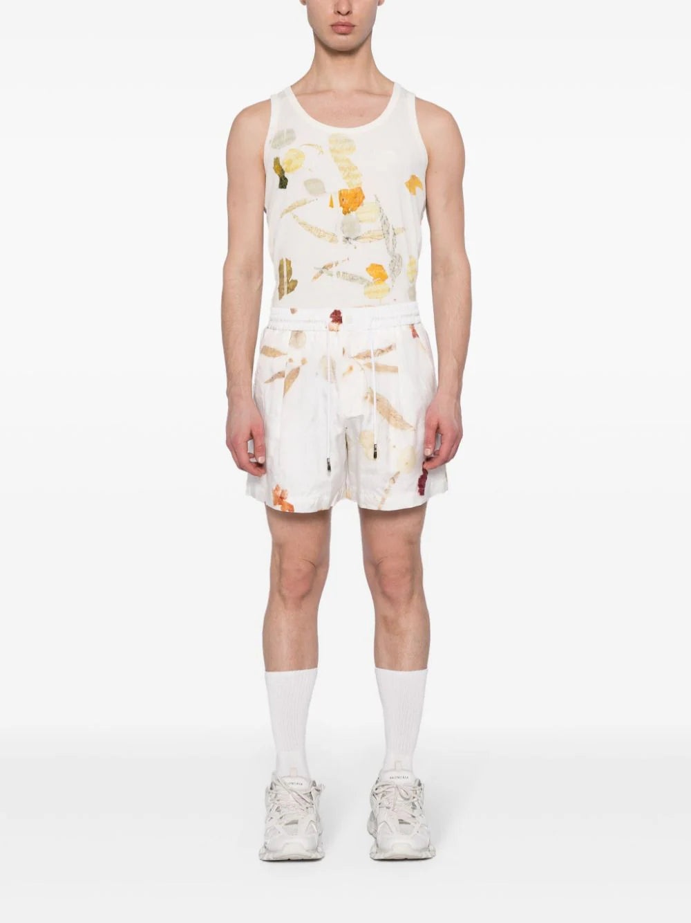 ABSTRACT-PRINT DRAWSTRING SHORTS - 2