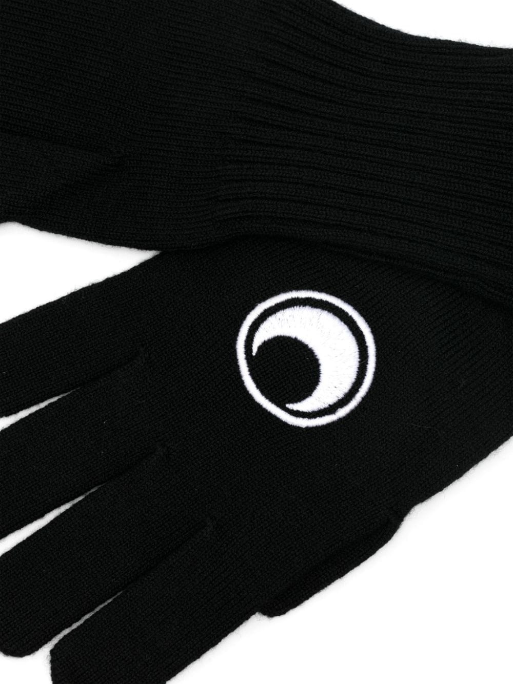 moon-logo knit gloves - 2