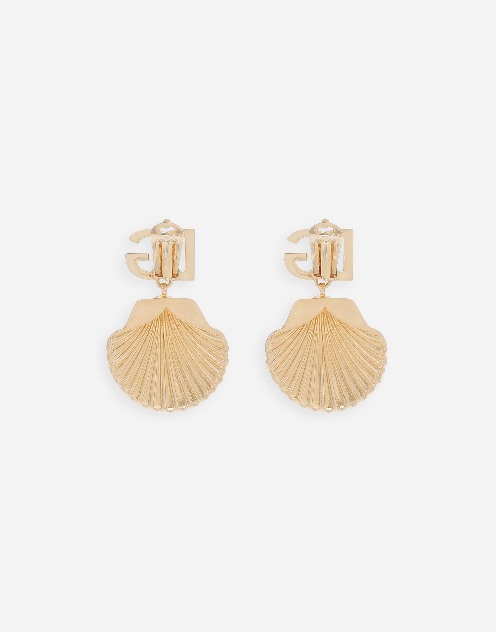 Earrings with rhinestone-detailed shell and DG logo - 3