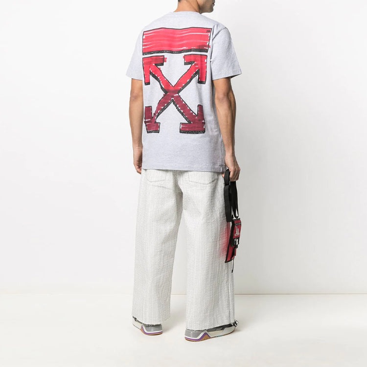 Off-White SS21 Arrow Short Sleeve Round Neck Version Gray OMAA027R21JER0030825 - 6
