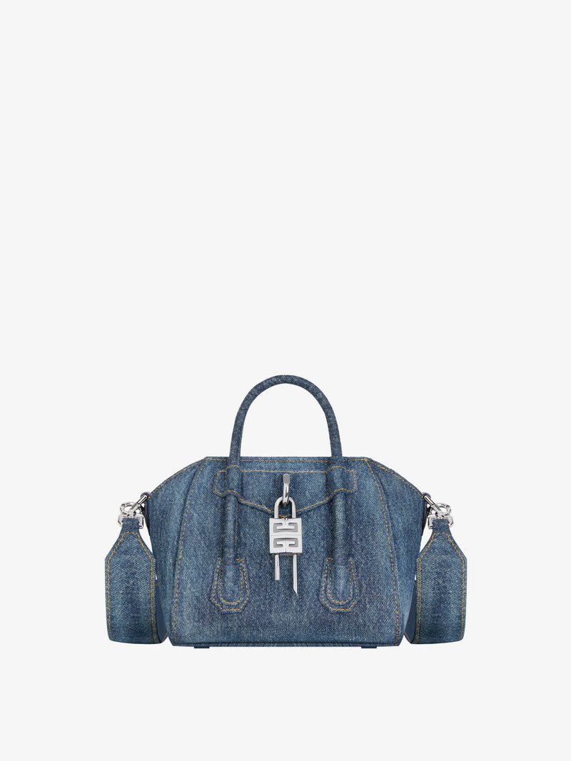 ANTIGONA TOY LOCK BAG IN WASHED DENIM 1