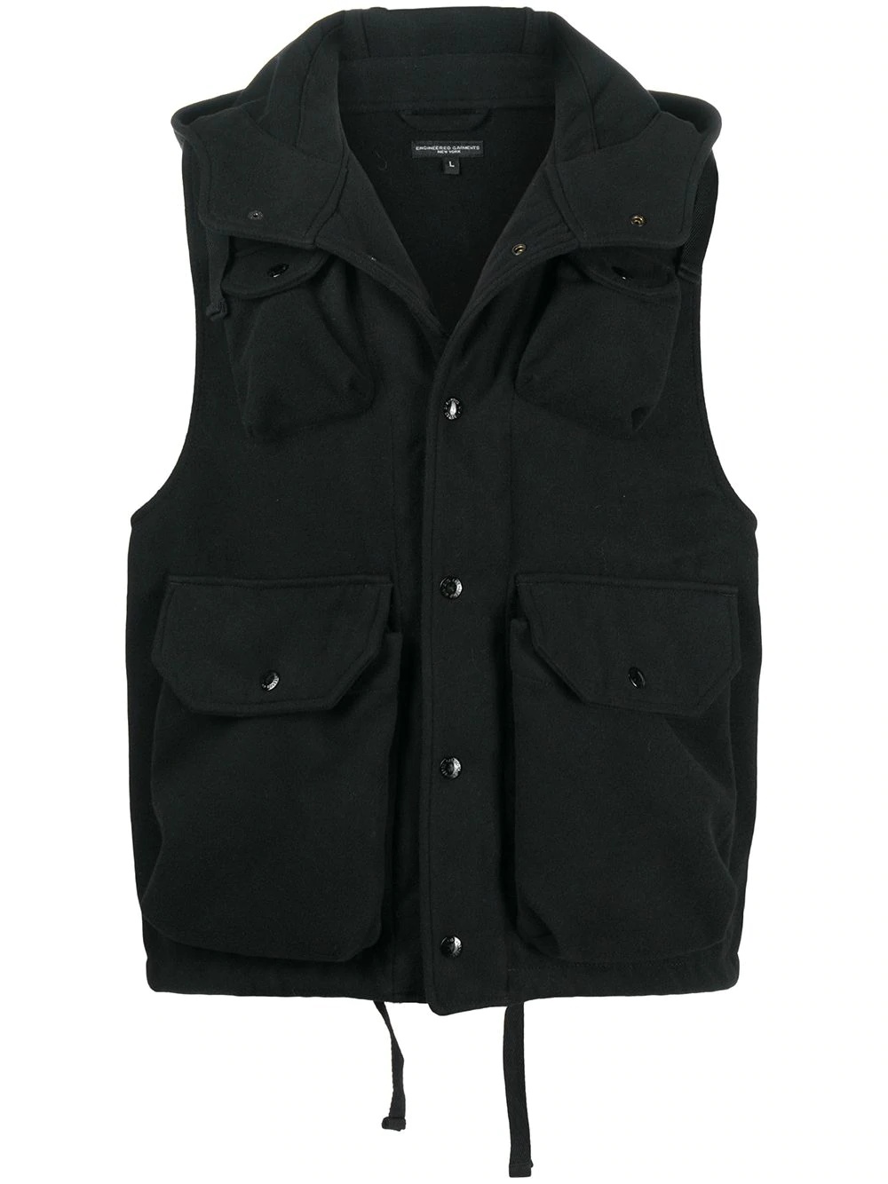 hooded utility gilet - 1