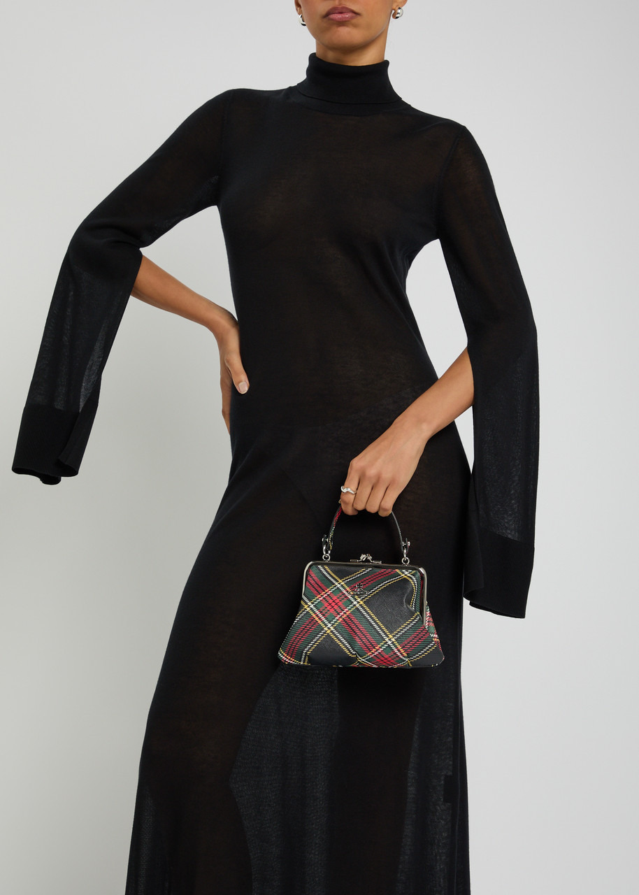 Vivienne Westwood Granny Frame Tartan Faux Leather top Handle bag - 5