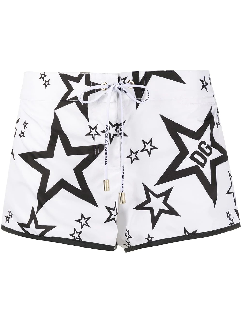 star print beach shorts - 1