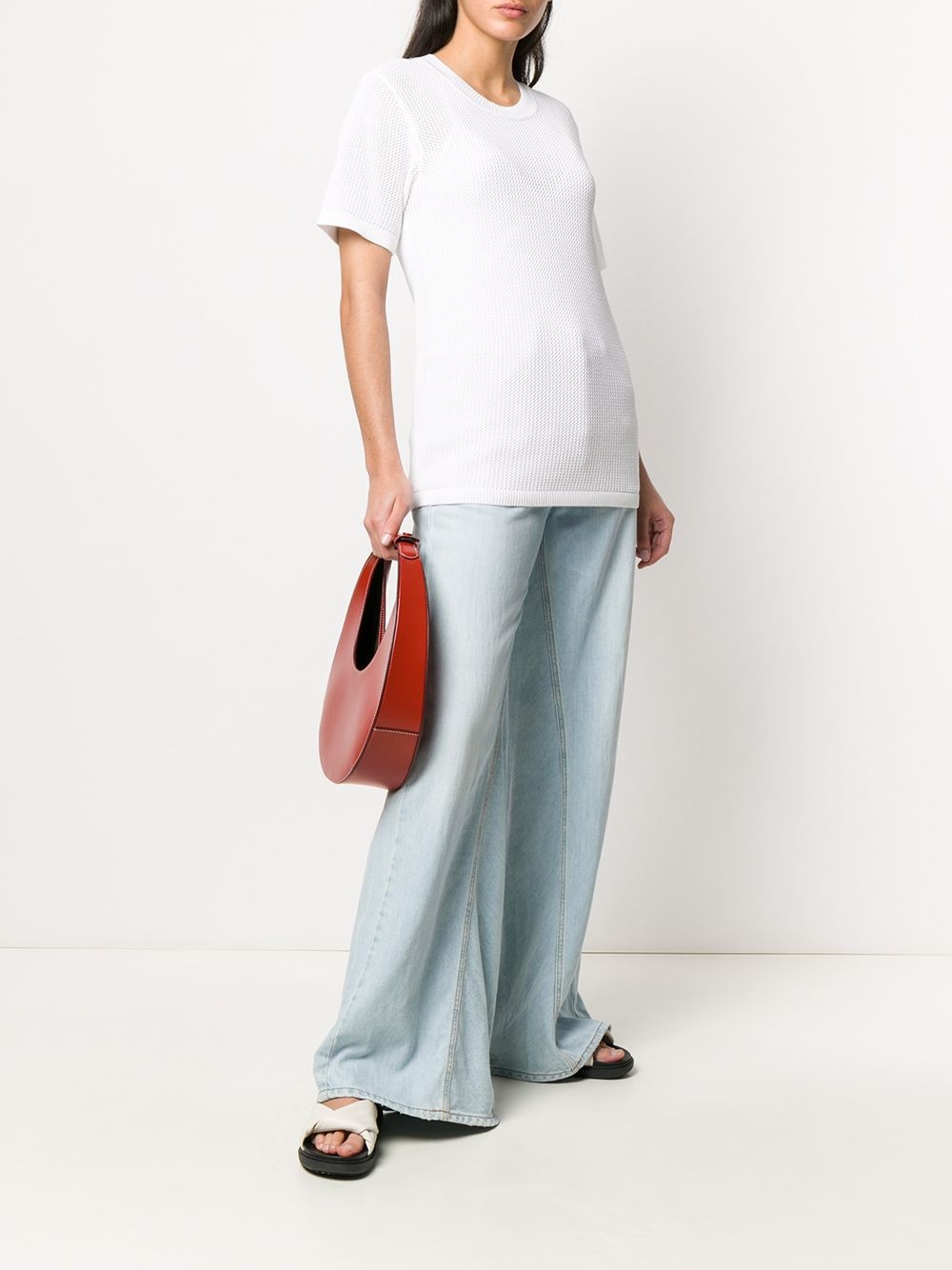 mesh knit T-shirt - 2