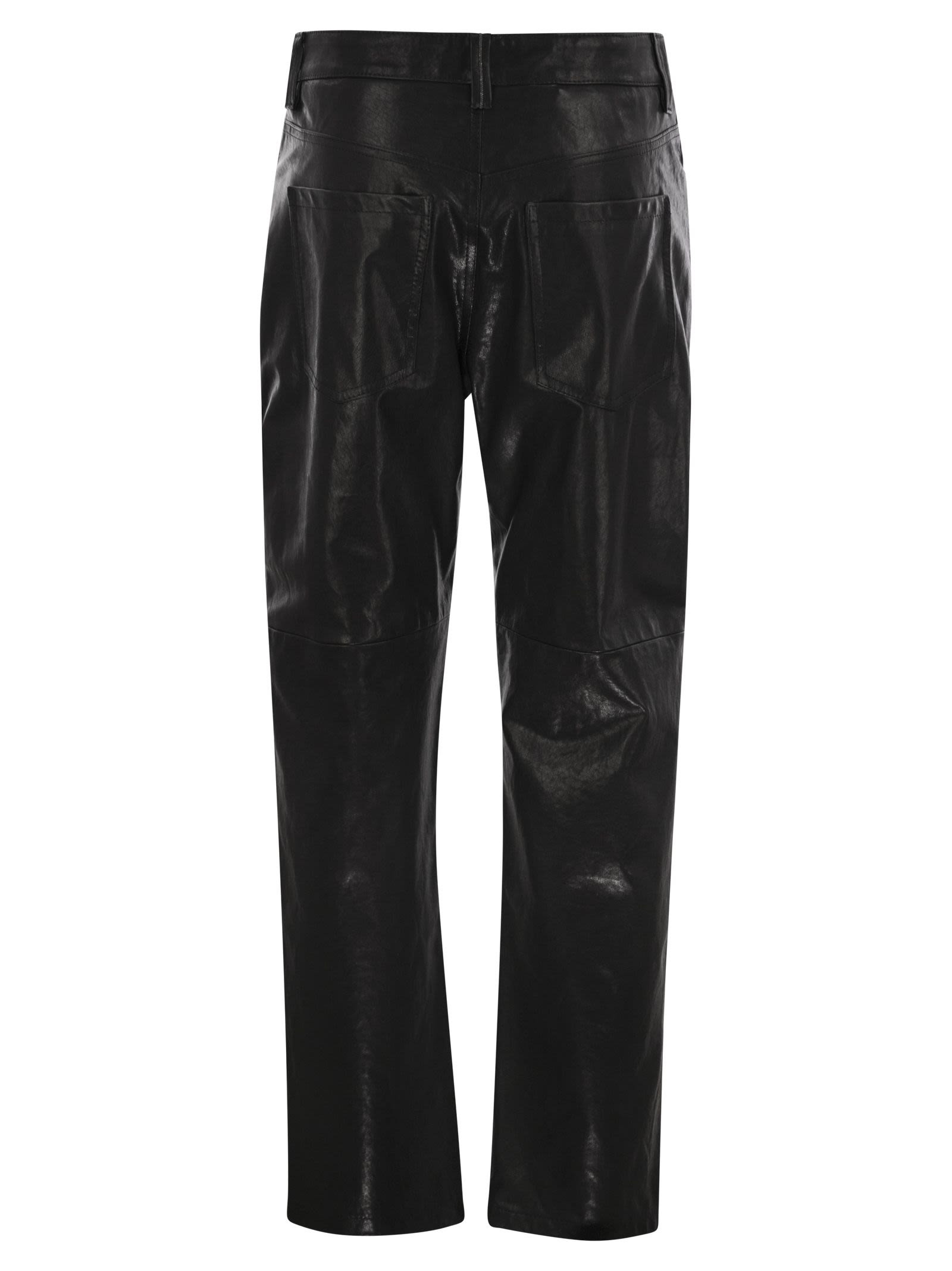 Brunello Cucinelli Women Wide Five-Pocket Trousers In Smooth Nappa Leather - 2