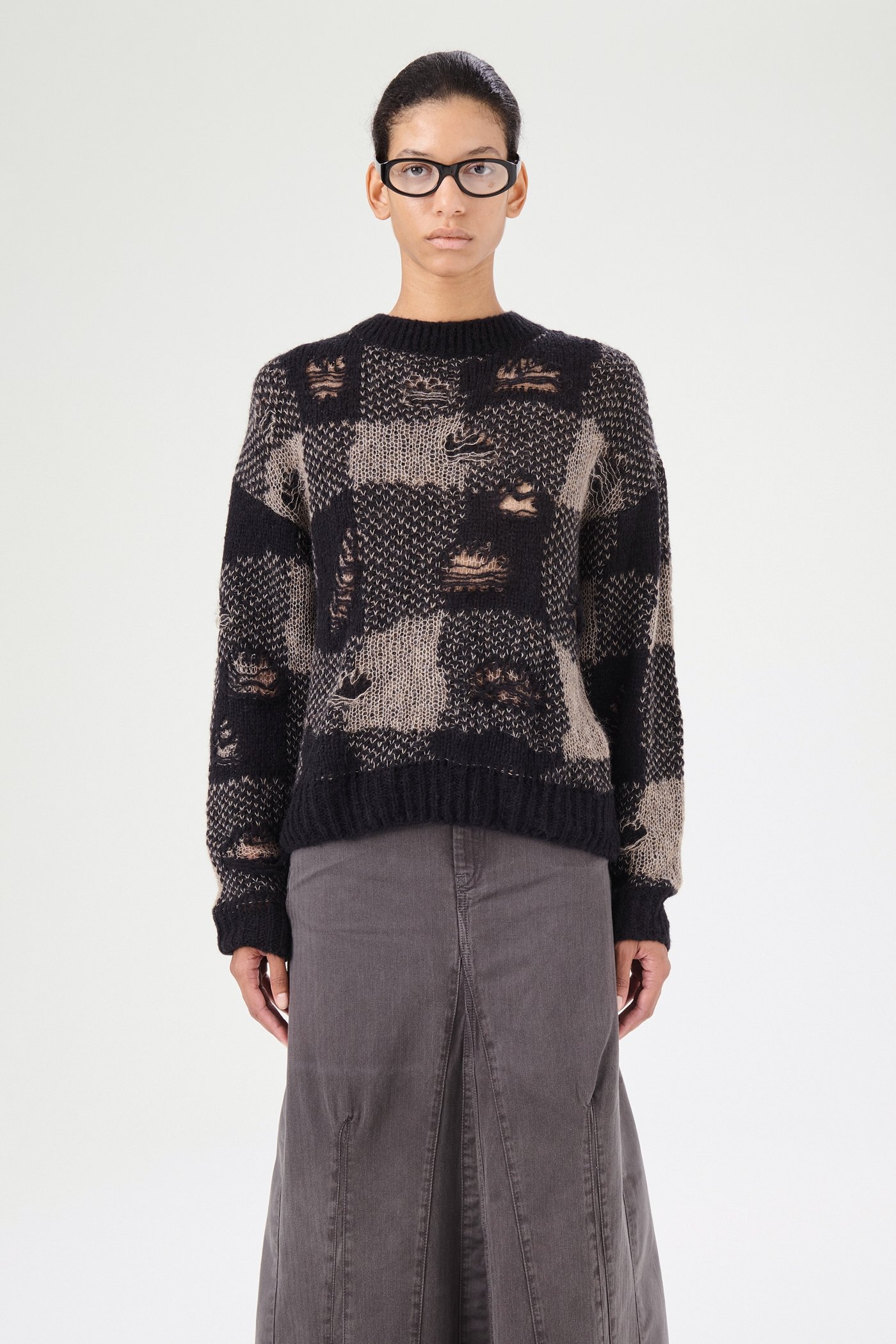 Sonar Roundneck Black Destructive Gingham - 3