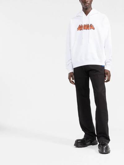 Off-White logo-print drawstring hoodie outlook