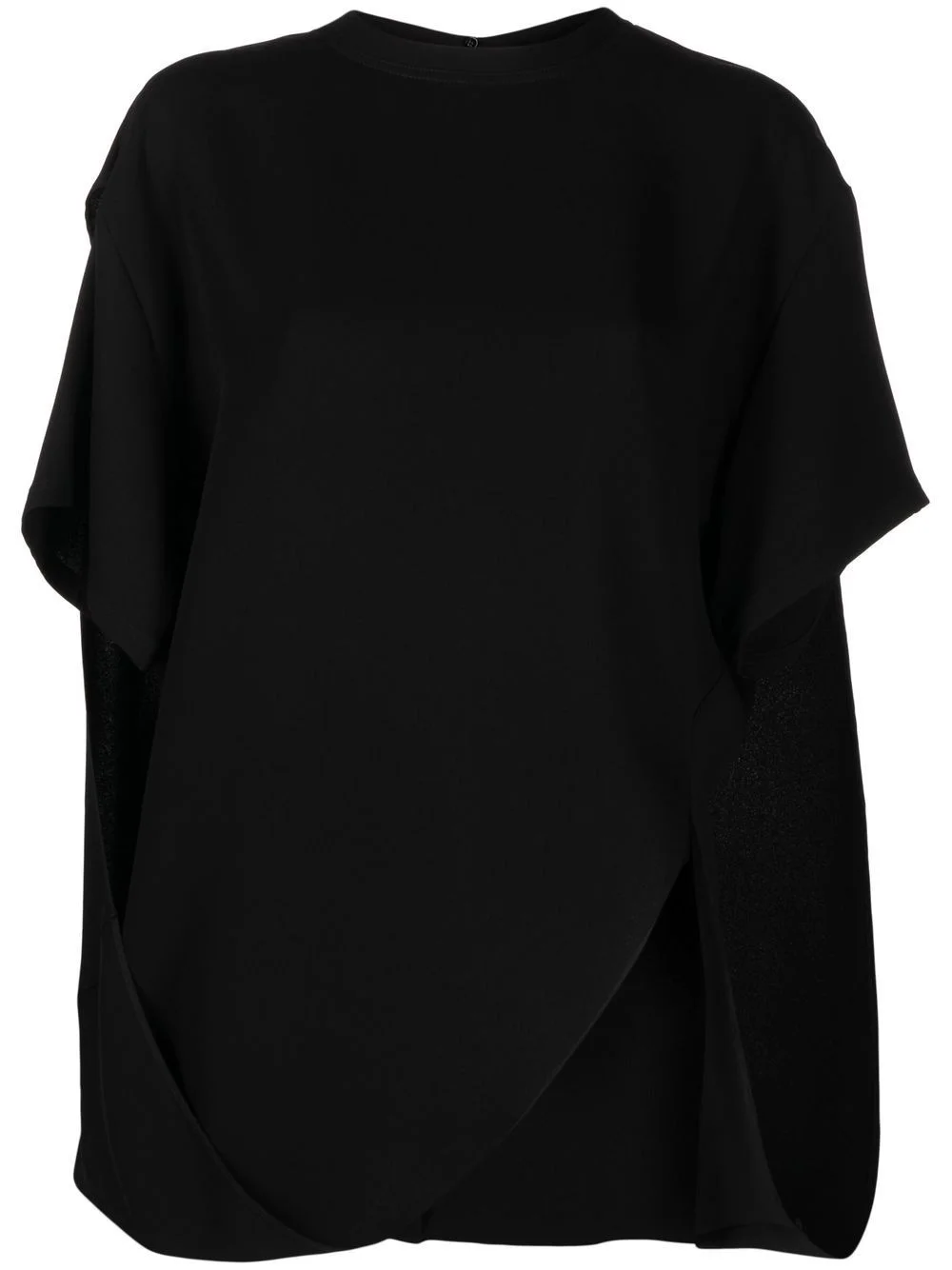 drape-detail asymmetric T-shirt - 1