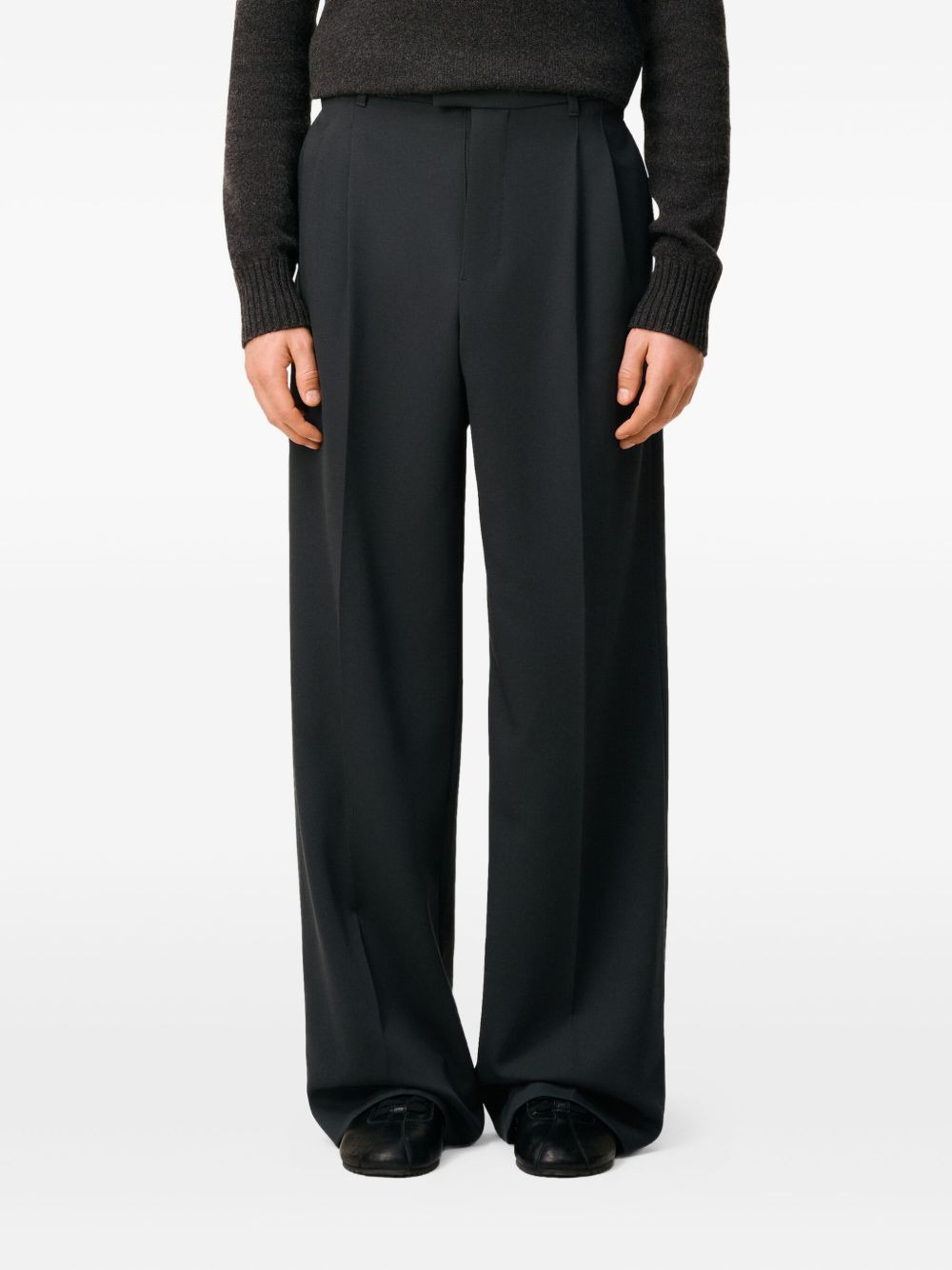 pleated wide-leg trousers - 5