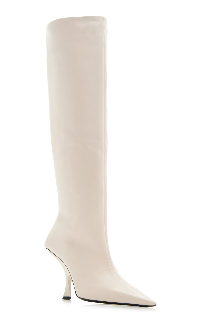 Ester Leather Knee Boots ivory 5