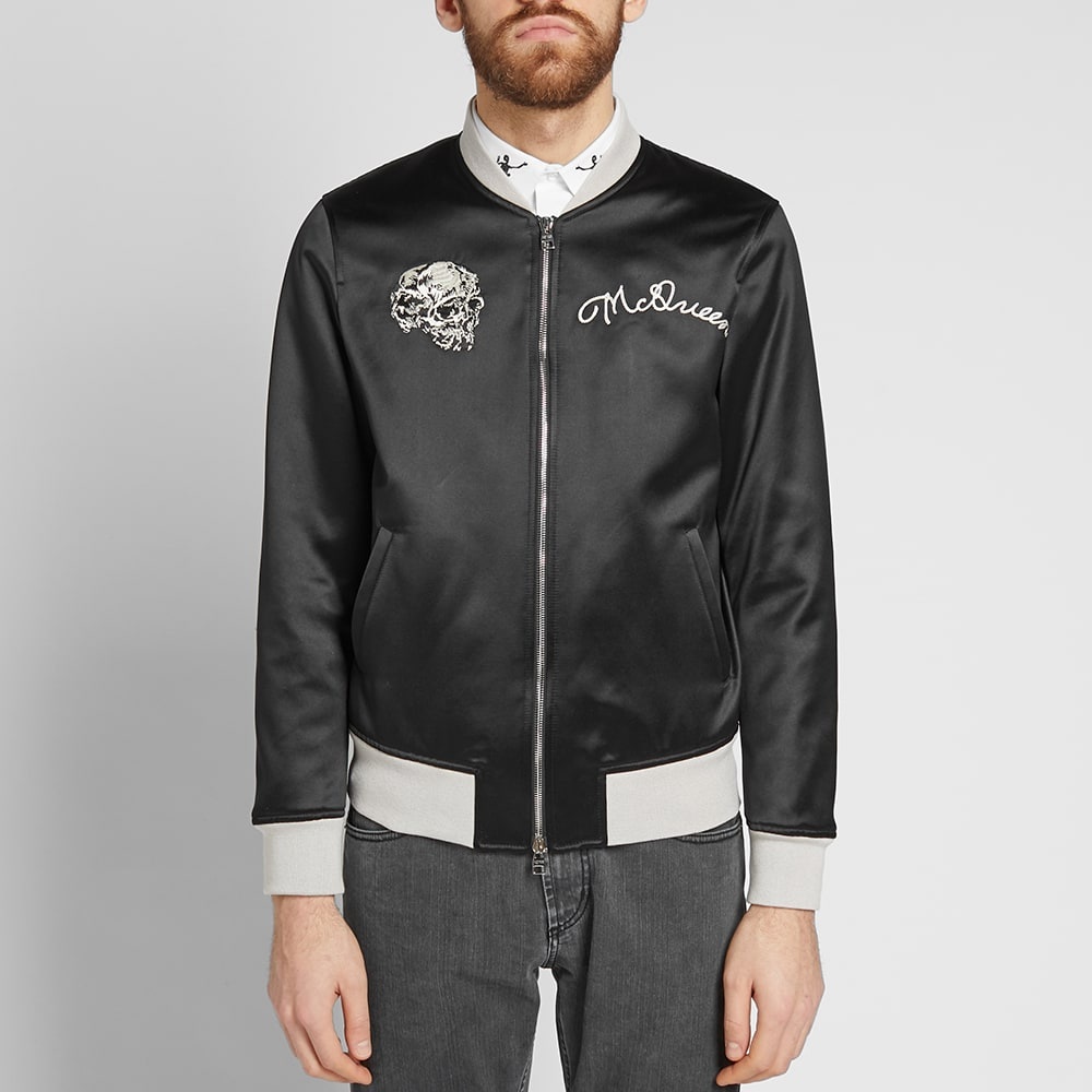 Alexander McQueen Skull Silk Blouson Jacket - 5