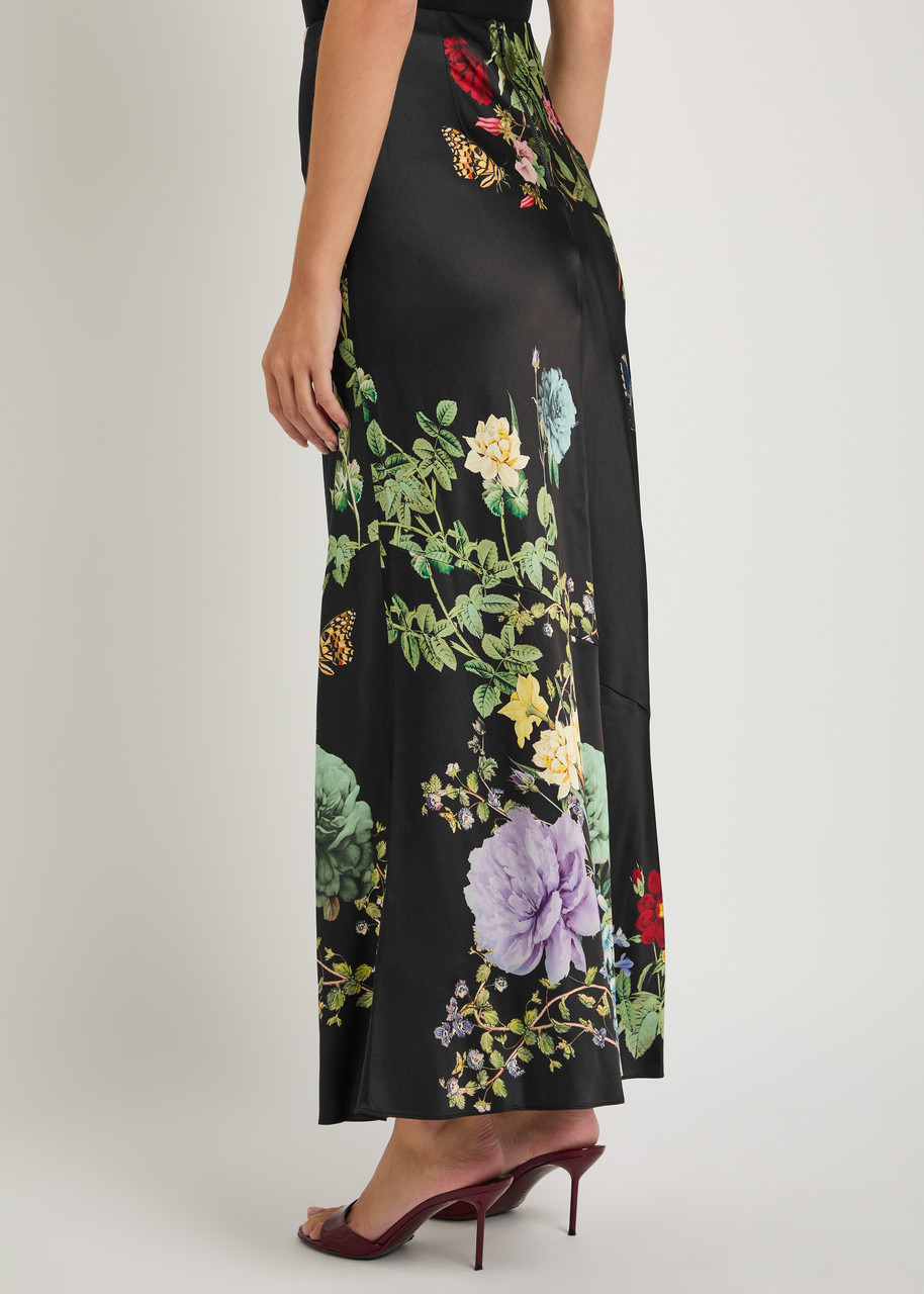 Alice + Olivia Terese Floral-print Satin Maxi Skirt - 3