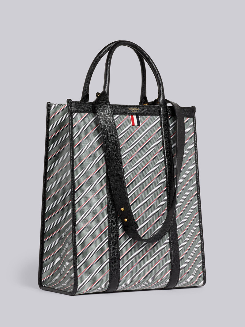 Medium Grey Monogram Coated Canvas Shoulder Strap Vertical Squared Tote 3