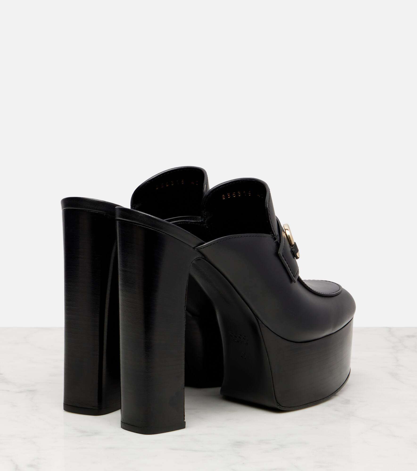 Horsebit leather platform mules - 2