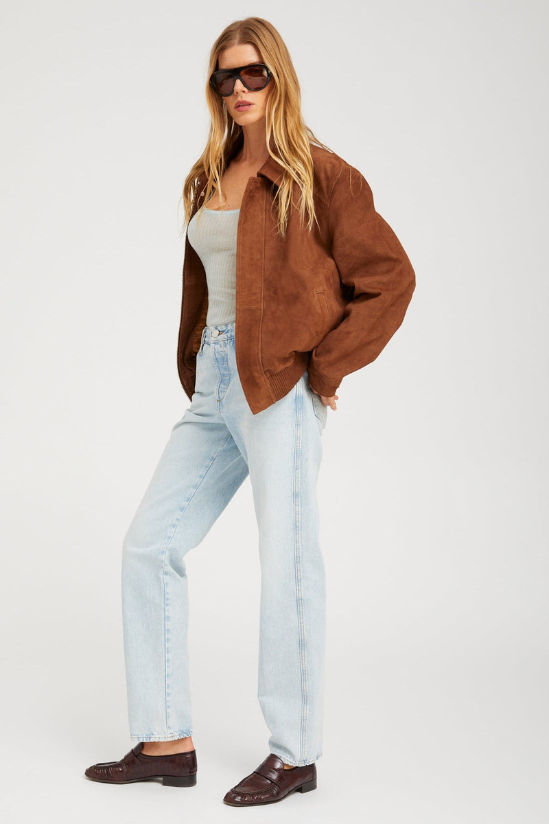 SPRWMN DARK COGNAC SUEDE BRUNA JACKET outlook