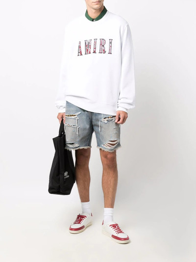 AMIRI ripped-detail denim shorts outlook