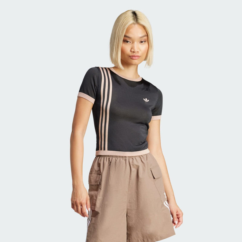adidas Knitted 3-Stripes Short Tee outlook