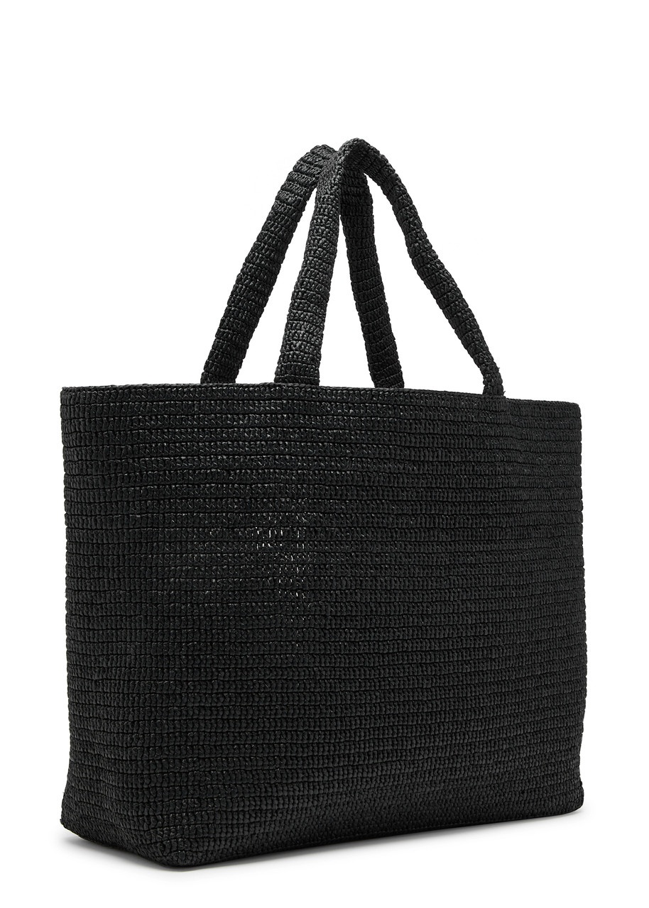 Saint Laurent Logo-embossed Raffia Tote - 2