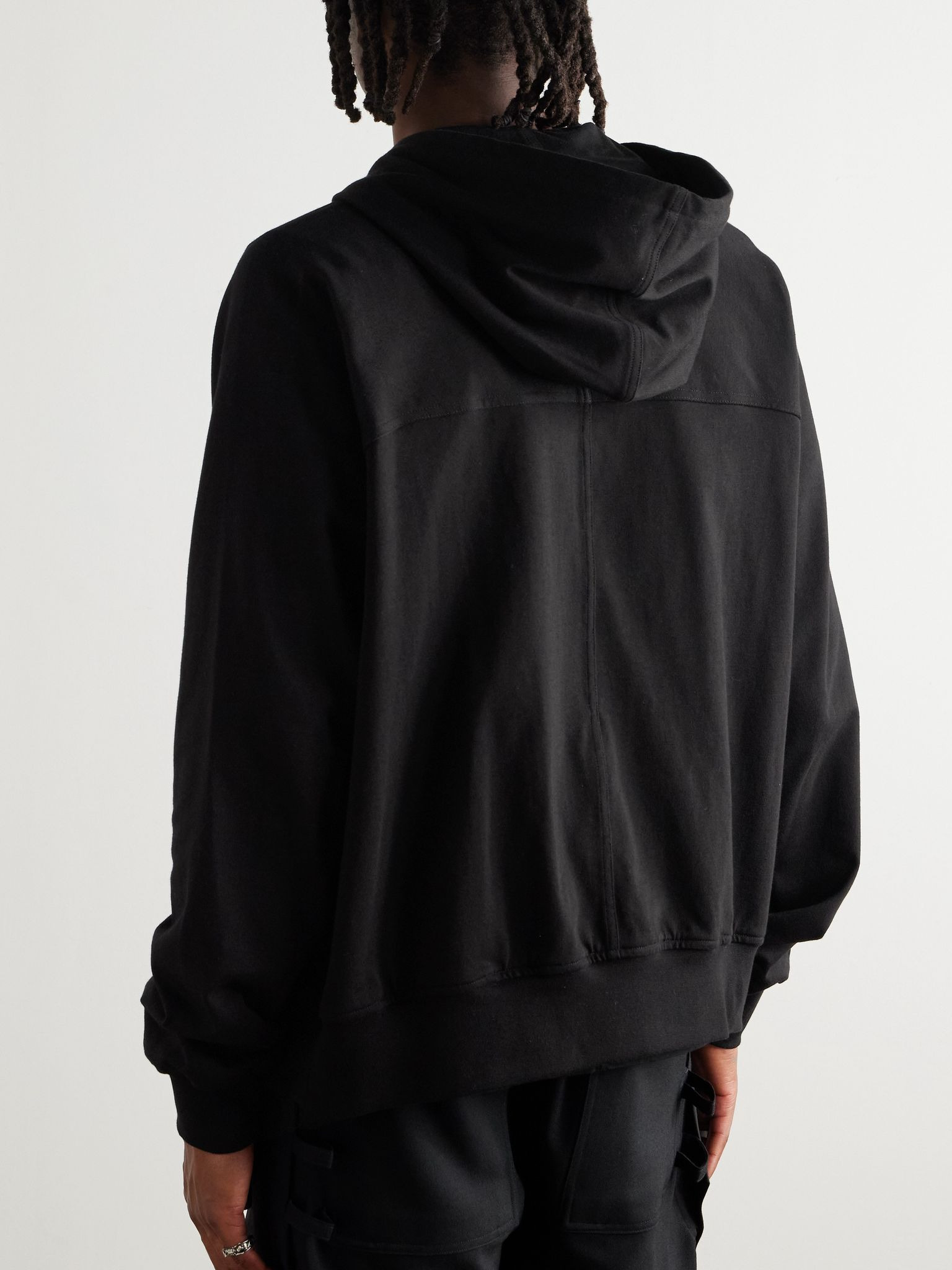 Cotton-Jersey Zip-Up Hoodie Black - 4