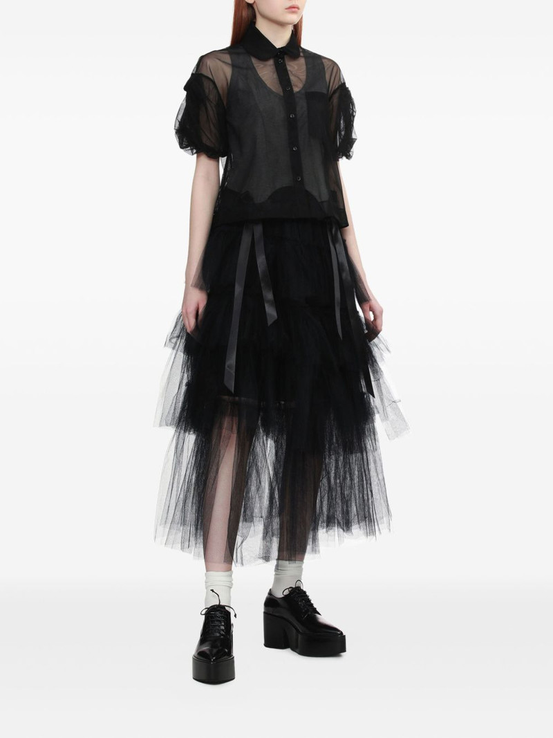 Simone Rocha sheer puff-sleeve shirt outlook