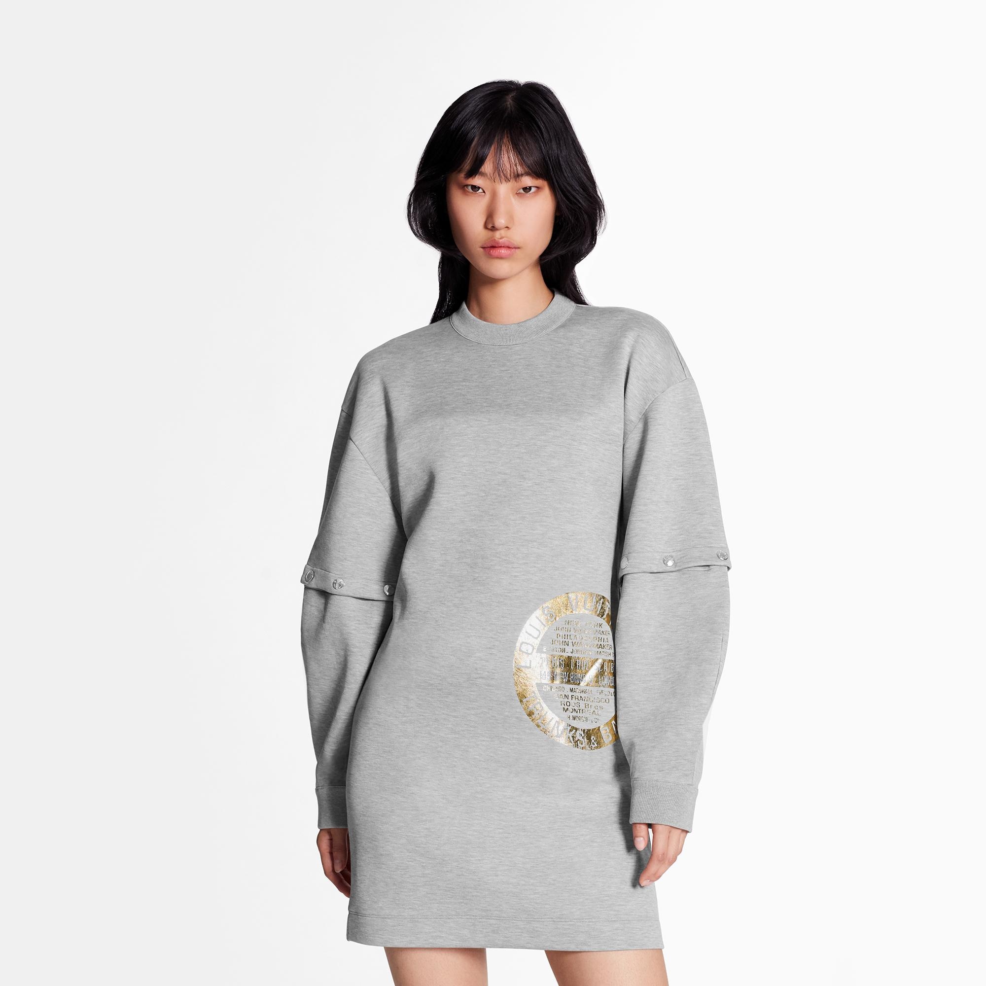 LV Stamp Sweatshirt Dress - 4