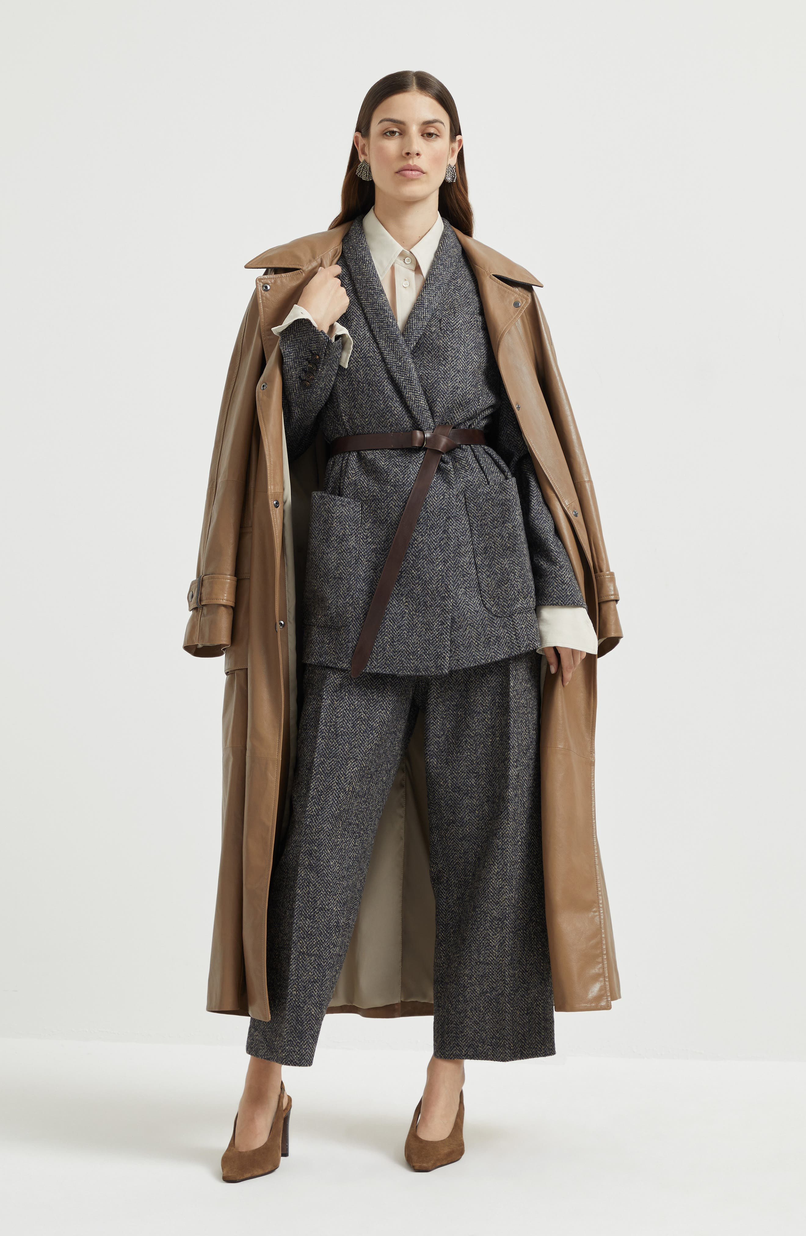 Brunello Cucinelli Herringbone tweed blazer in Blue at Nordstrom - 4