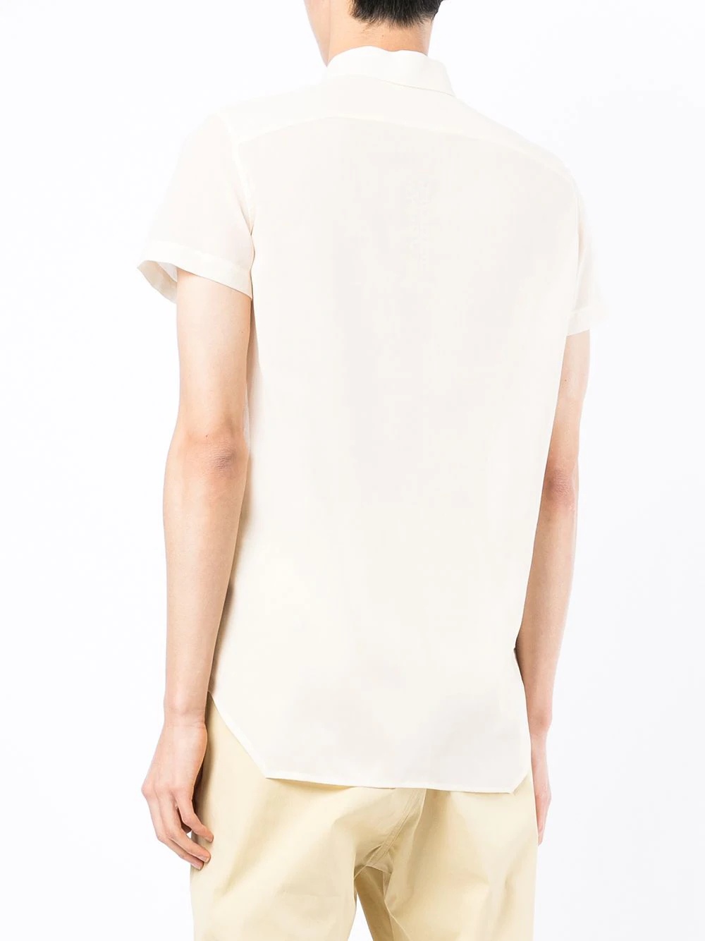 woven gold short-sleeve shirt - 4