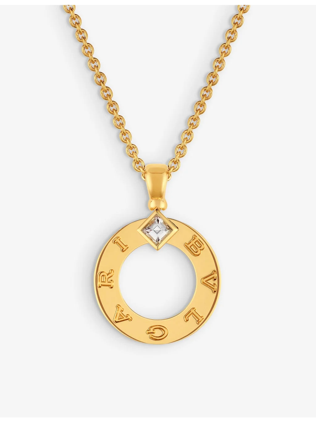 BVLGARI BVLGARI 18ct yellow-gold and 0.09ct brilliant-cut diamond pendant necklace - 1