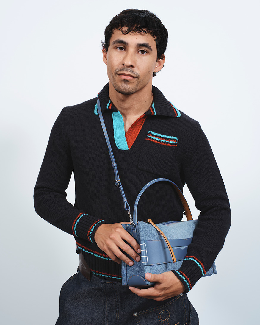 LOAFER BAG IN MID-BLUE DENIM - 2